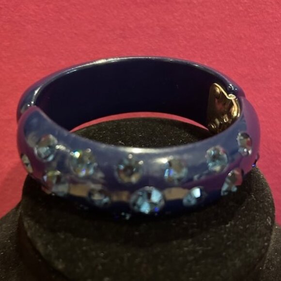 ALBERT WEISS Midnight Blue Rhinestone Clamper BRACELET - Picture 6 of 7